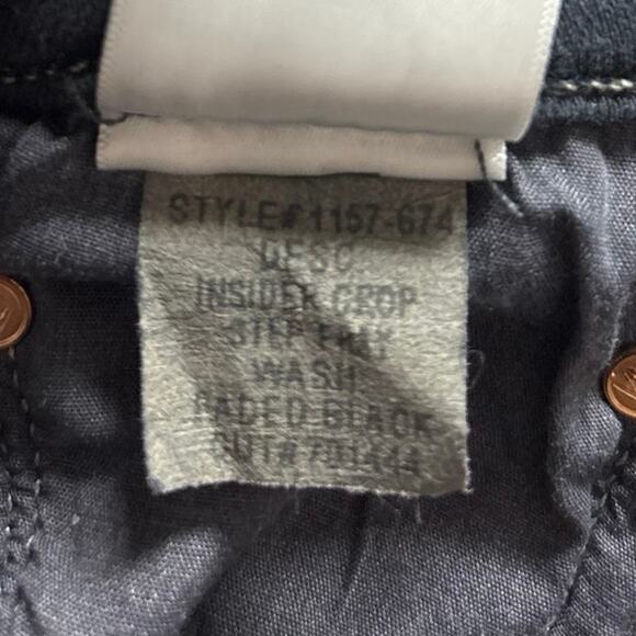 Mother The Insider Crop Step Fray Faded Black Flared Bootcut Denim Jeans Size 30 - Picture 7 of 7